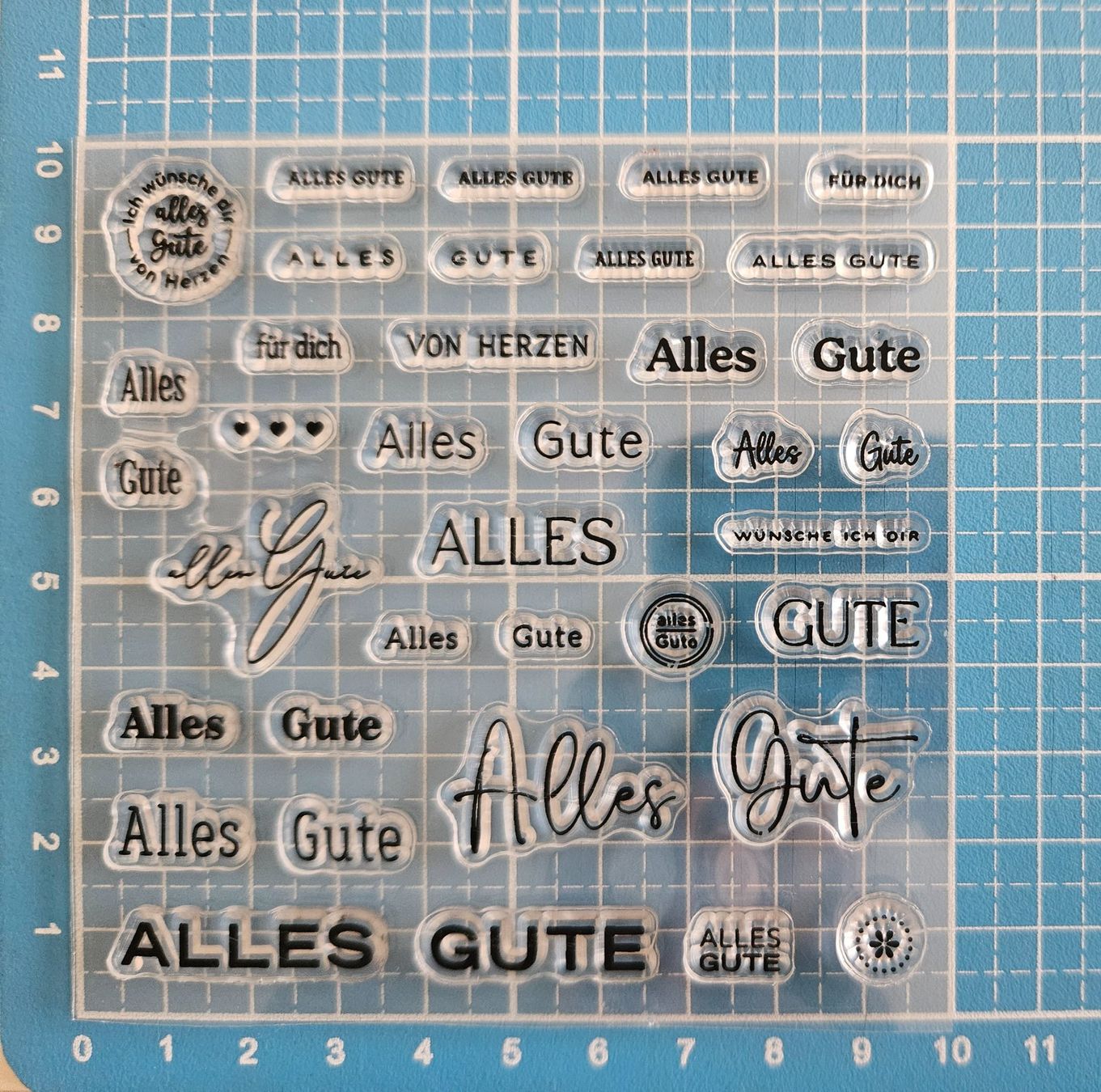 Timbri: Silikonstempel Nr. 577, Glückwunsch, Alles Gute – Nuovo e nell'imballaggio originale da Gretzenbach venduto da Fliegepilz56 1