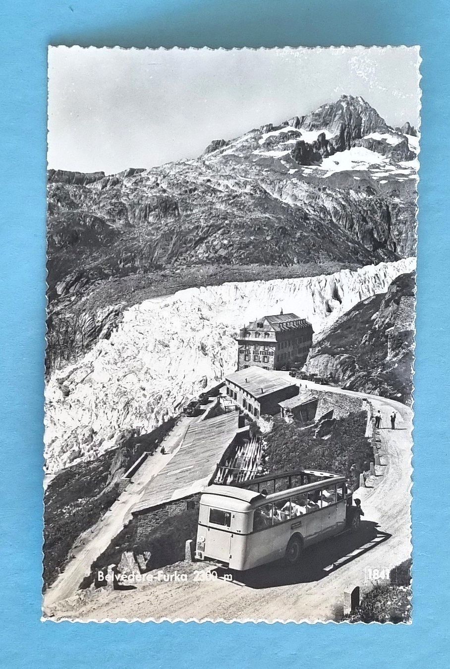 Cartoline postali: Furkastrasse - Bellvedere - Postauto Cabrio – Usato da Rothrist venduto da RROENK