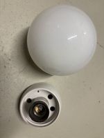 Lampe Kugellampe weiss antik 50ies