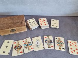 antikes Spielkarten 2er Set (Stempel Canton Bern 1.-) in Box