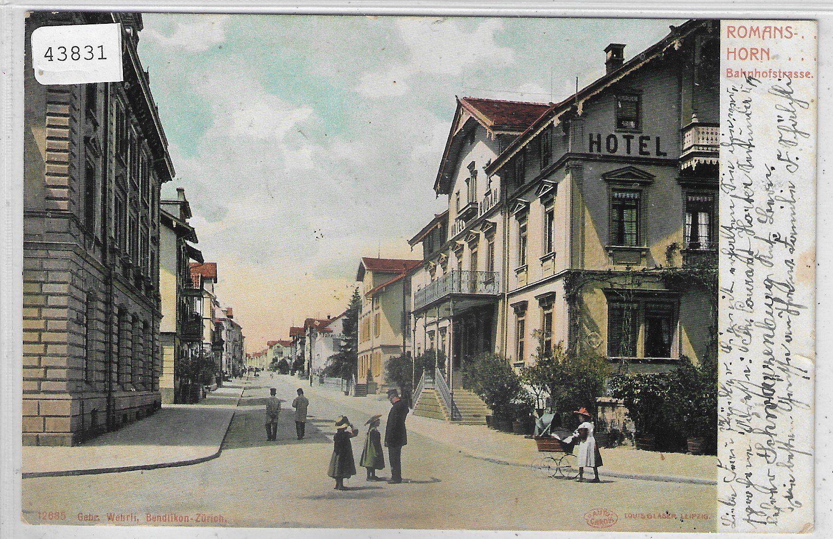 Cartoline postali: Romanshorn - Bahnhofstrasse - animee belebt – Usato da Ettingen venduto da Kartenplanet