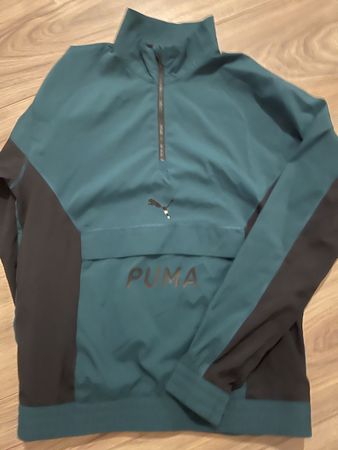 Puma Trainingsjacke halb Reissverschluss grün schwarz