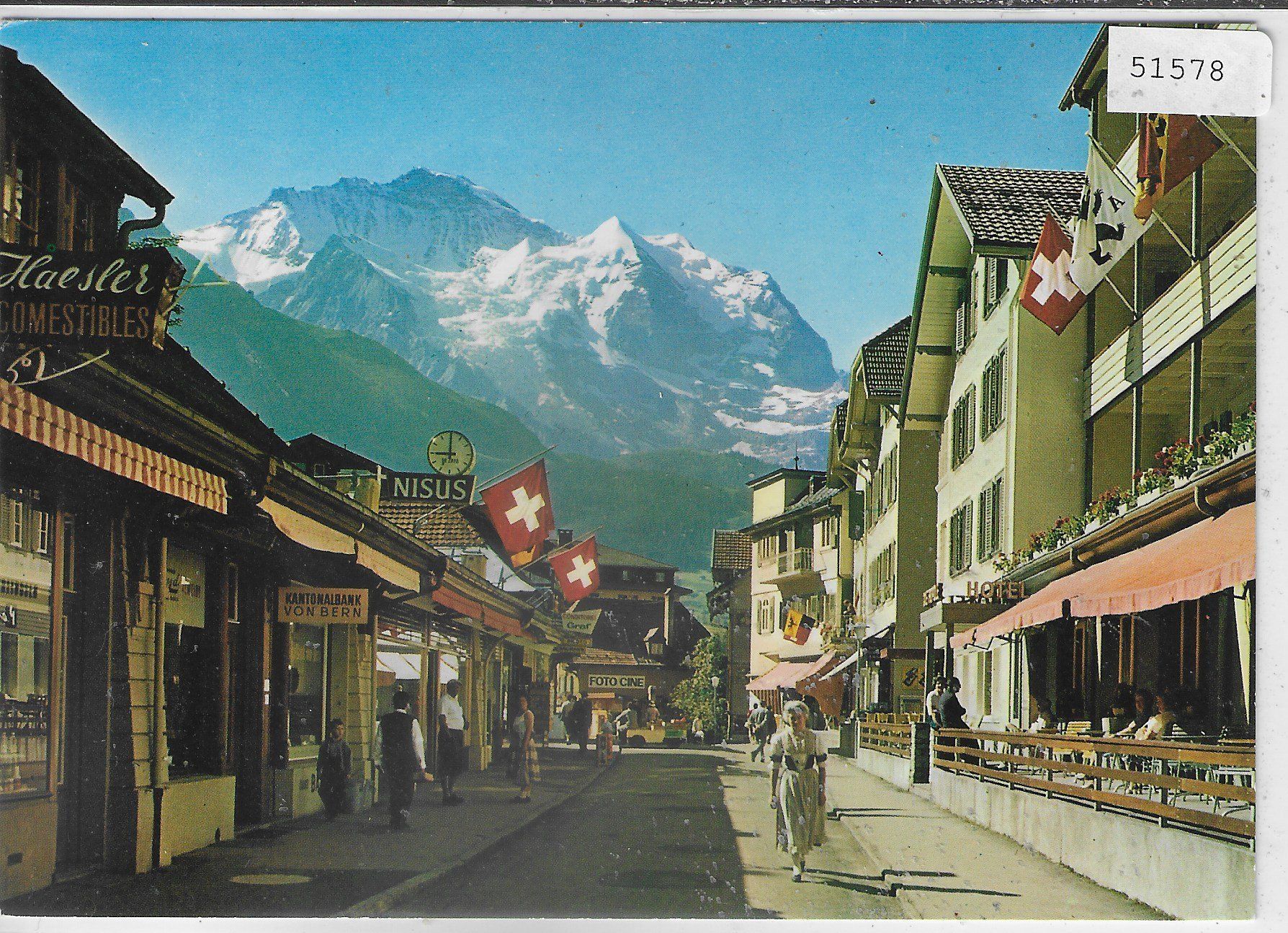 Cartoline postali: Wengen - Dorfstrasse – Usato da Ettingen venduto da Kartenplanet