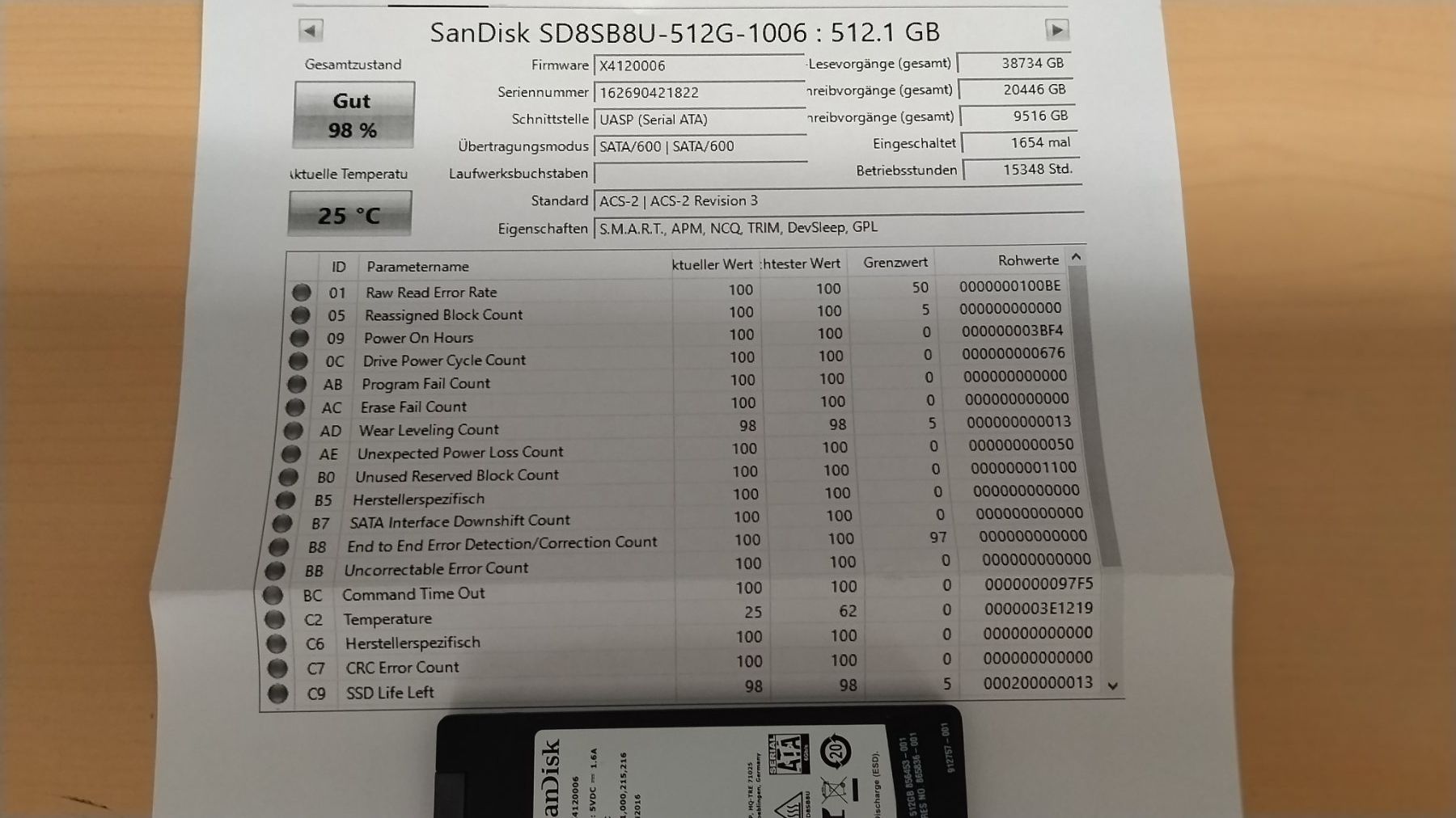 Sandisk Dischi rigidi: SanDisk SSD X400 SATA 2.5" 512GB – Usato da Wallisellen venduto da mic_gg2g 1