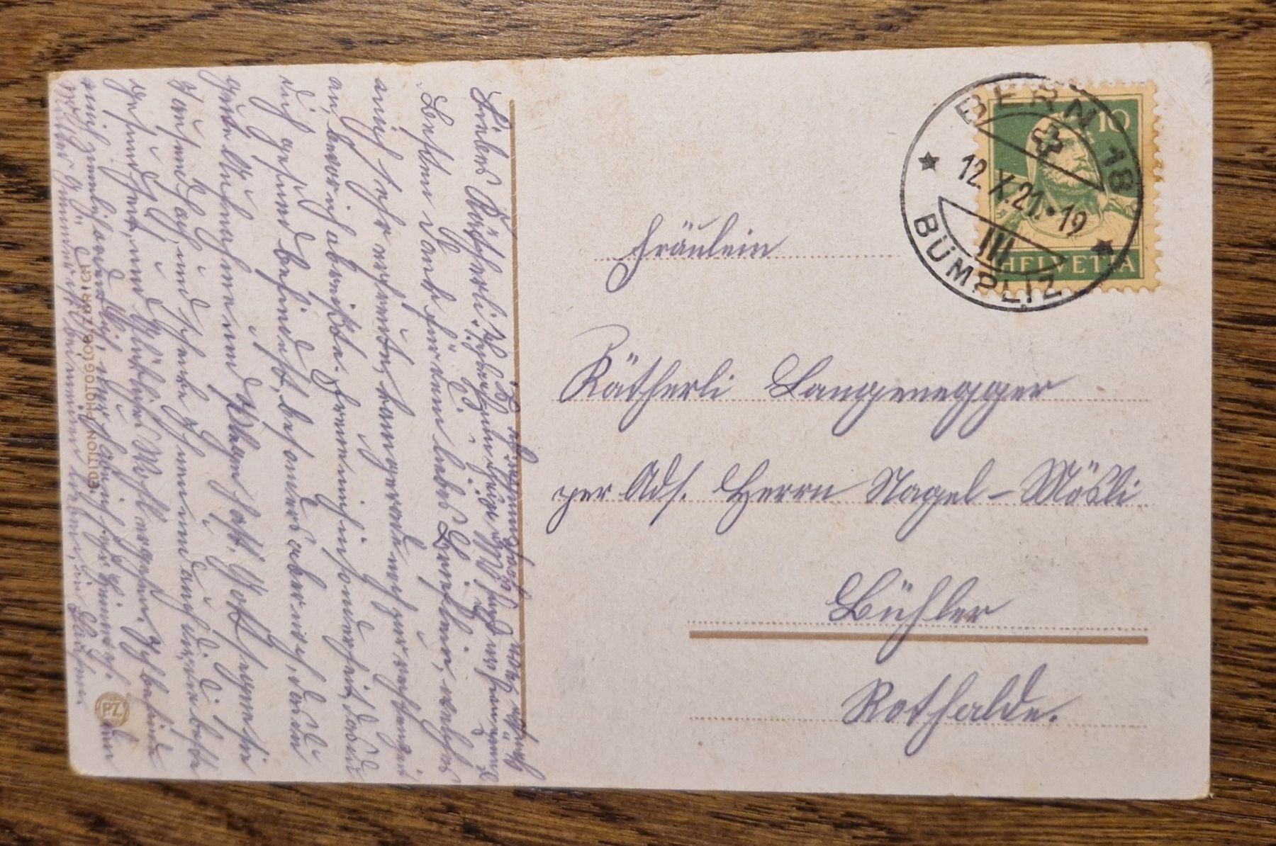 Cartoline postali: Bern 1921 – Usato da Ebikon venduto da Donar50 1