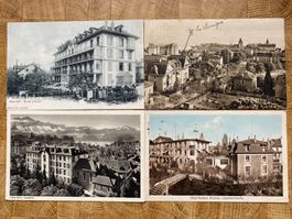 4 Cartes anciennes Lausanne, cliniques et pensions