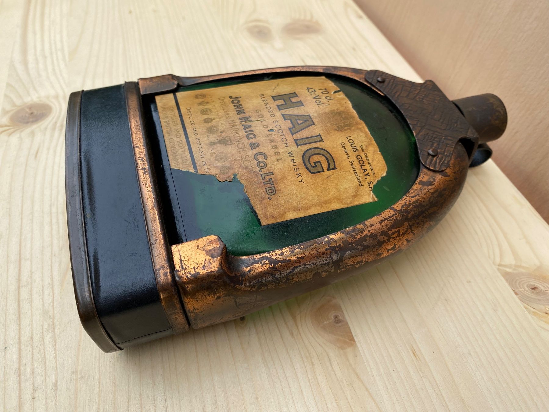 Altro: antiker John Haig & Co. Whisky Flachmann – Usato da Feldbach venduto da Olive1 2