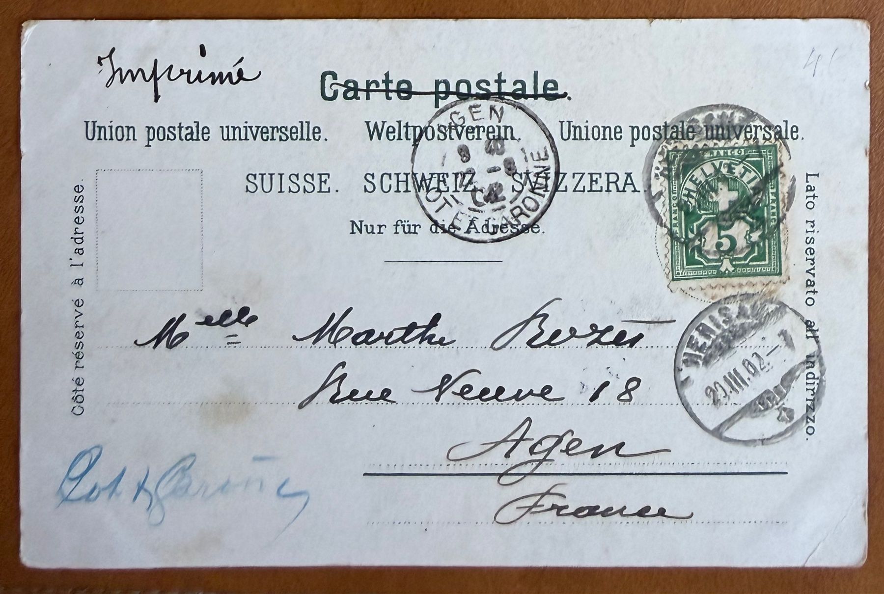 Cartoline postali: Herisau - 1902 – Usato da Lutry venduto da Ediego 1