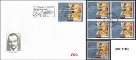 Paul KLEE FDC illust. +  4er Block ET 10.5.2005 +1 Halbmond