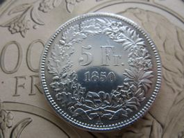 5 FRANKEN 1850 SERH RARE TOP SCHWEIZ
