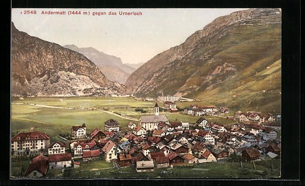 Cartoline postali: Andermatt, Totalansicht gegen das Urnerl – Usato da Berlin venduto da bartko-reher
