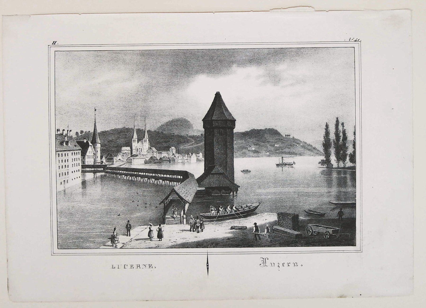 Incisioni: Luzern Lithographie 1838 – Usato da Rafz venduto da Helvet32
