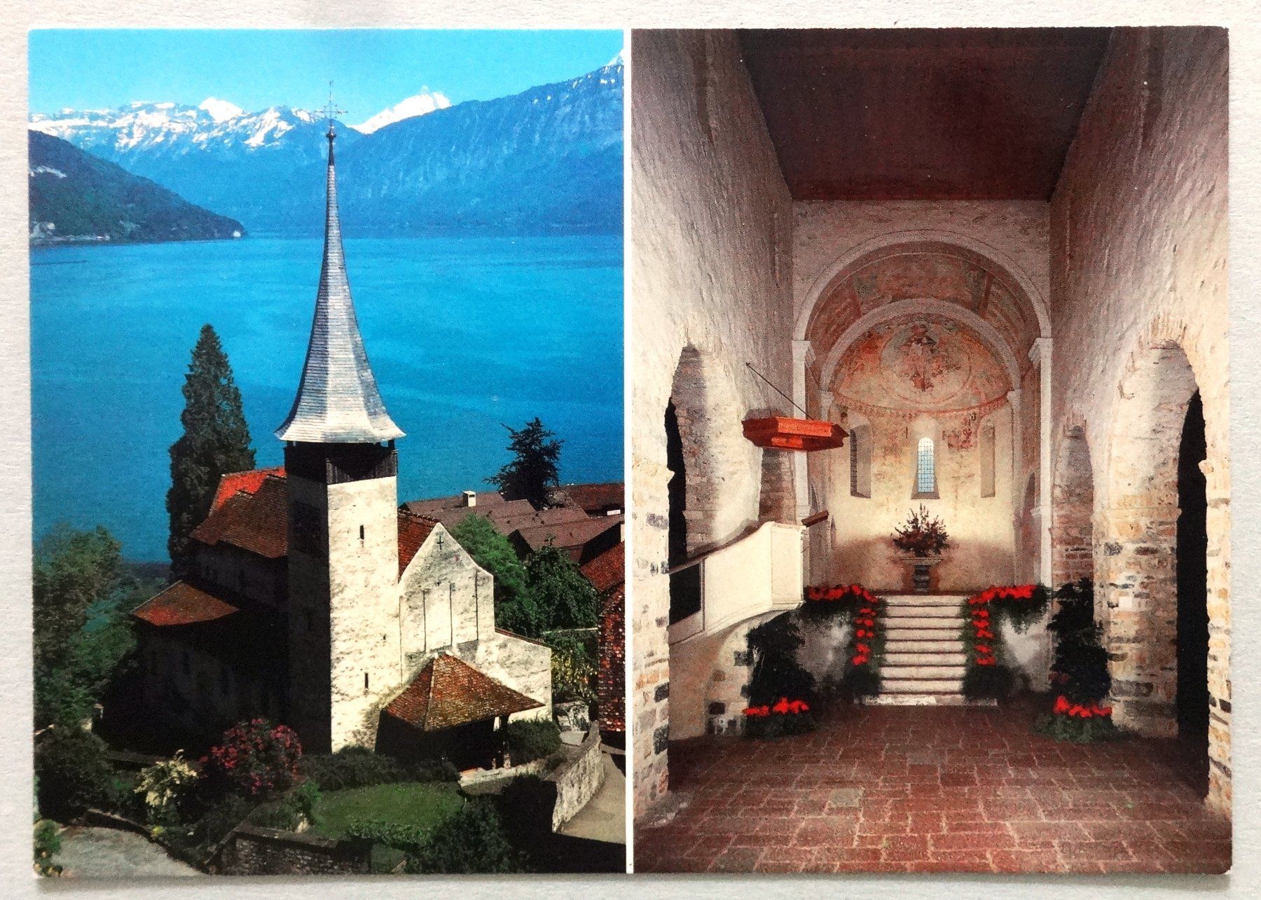 Cartoline postali: Spiez am Thunersee, Schlosskirche – Usato da Fétigny venduto da Billy2miny