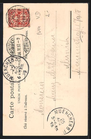 Cartoline postali: AK Morat, Château, 1899 – Usato da Berlin venduto da bartko-reher 1