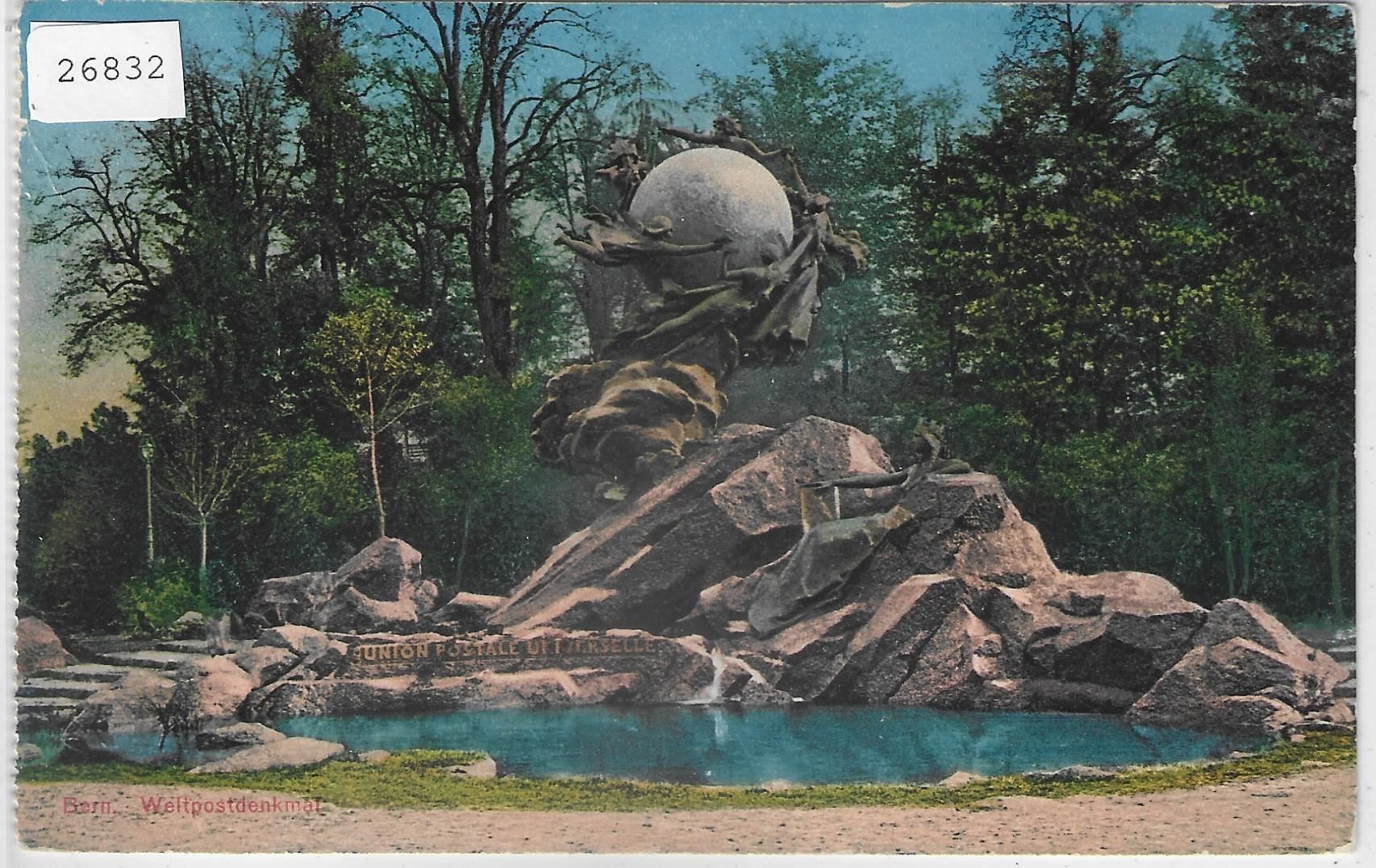 Ansichtskarten: Bern - Weltpostdenkmal - Litho – Gebraucht aus Ettingen von Kartenplanet