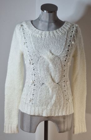 S 36 (M38) CLOCKHOUSE kuschelig leichter Strickpullover écru
