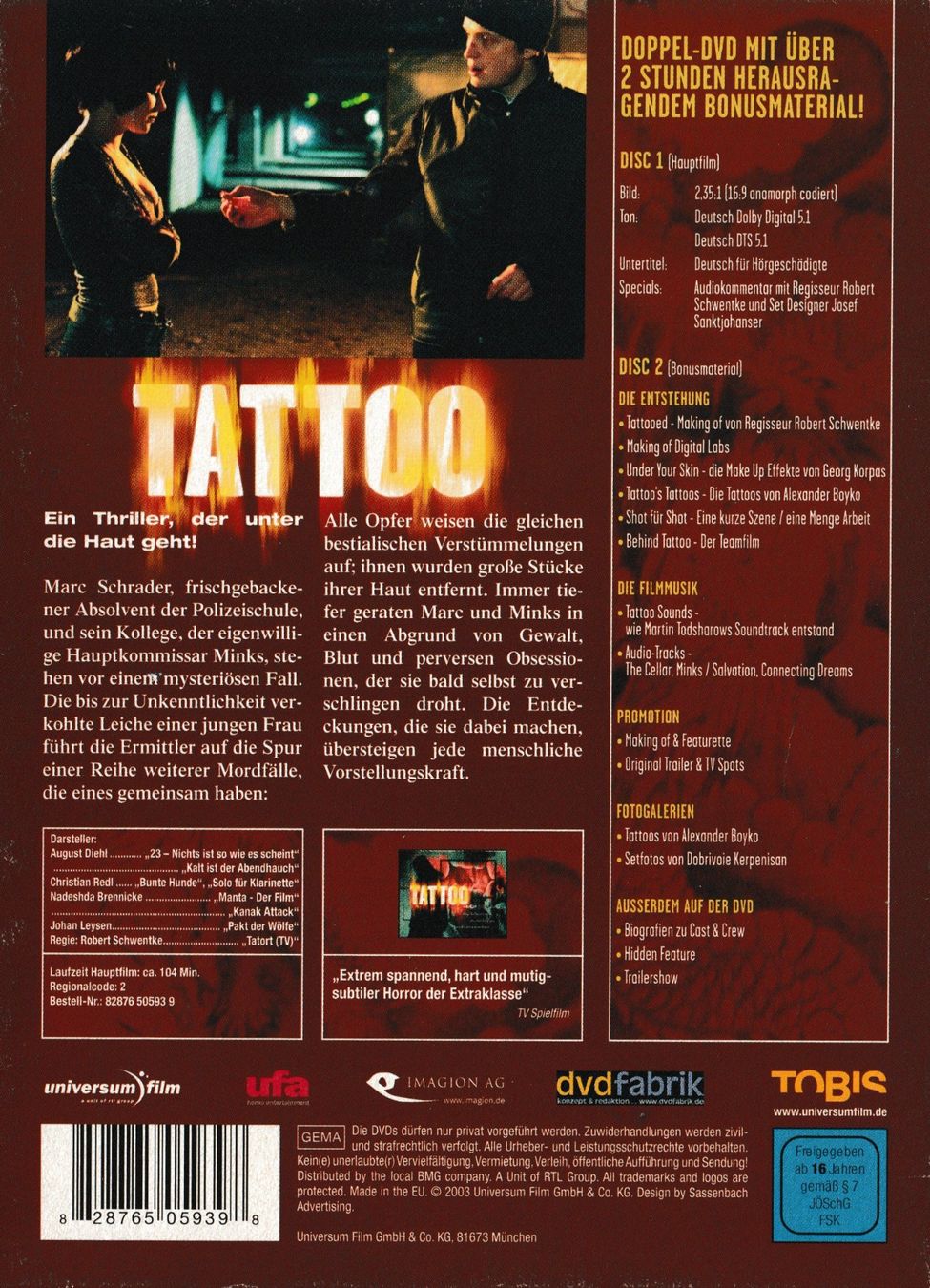 Tutti i DVDs: DVD - Tattoo (Special Edition) – Usato da Langnau am Albis venduto da MediaRescuerKeLoX 1
