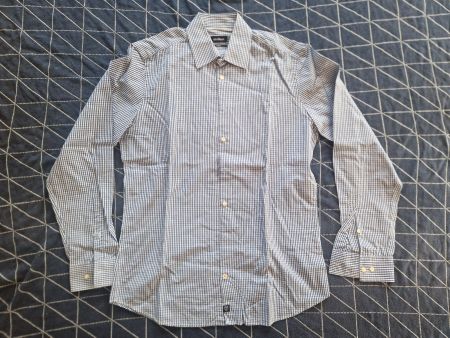 Strellson langarm Hemd blau slim fit 39 / 15 1/2