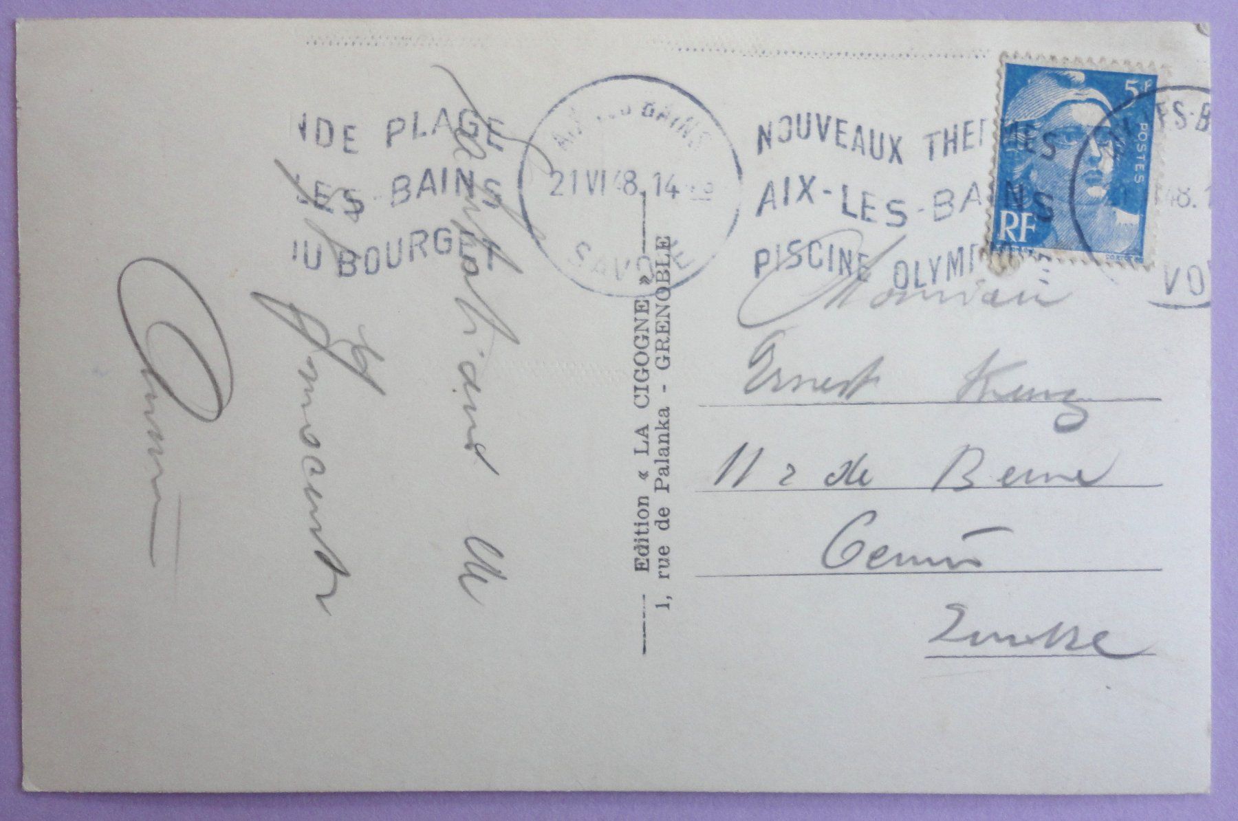 Ansichtskarten: Aix-Les-Bains - Le Lac du Bourget - La Corniche – Gebraucht aus Fétigny von Billy2miny 1