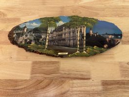 Rustikales Holzbild Luxemburg auf Baumscheibe – Vintage Wand