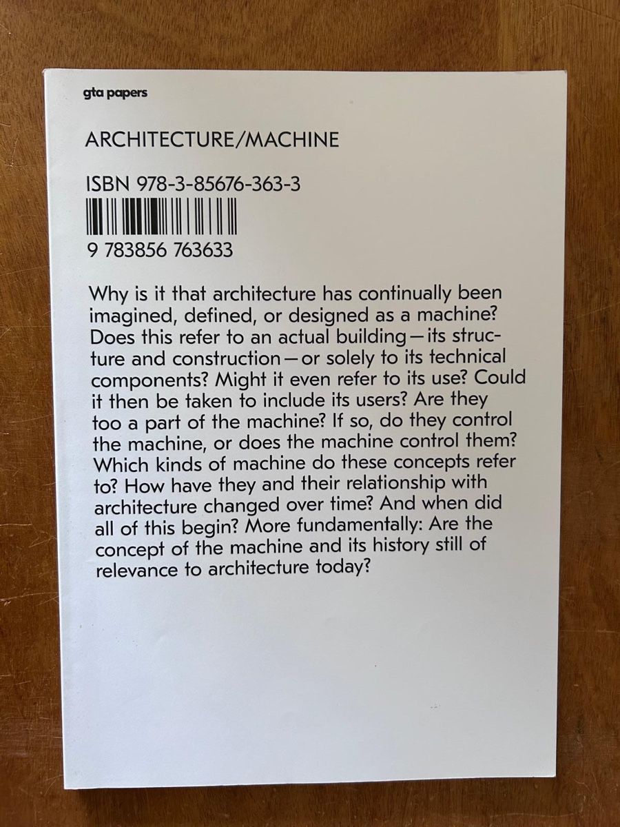 Livres: Architecture / machine. gta – D'occasion à Zürich par WWehrle
