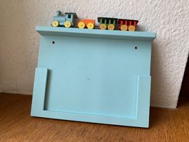Holz-Bilderrahmen mit Zug für Kinderzimmer vintage
