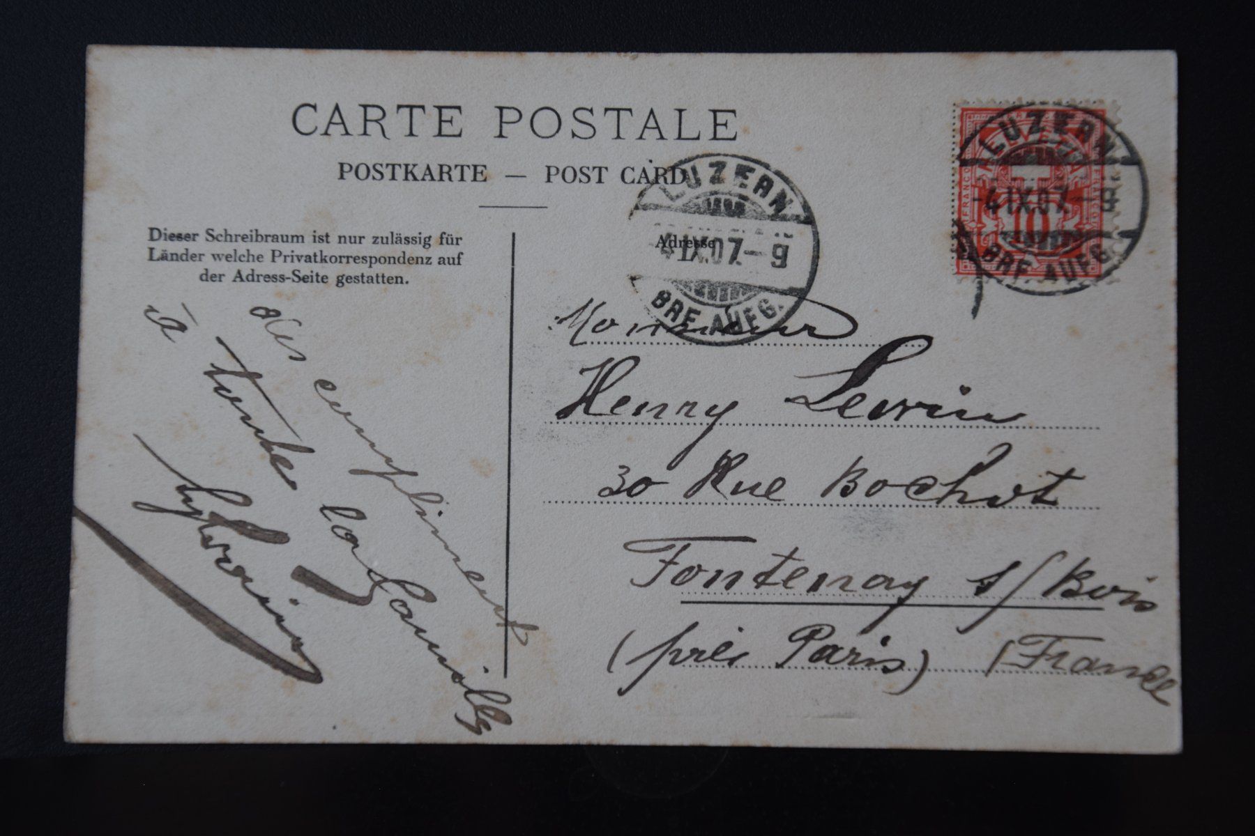 Cartoline postali: AK Luzern, Bruchkloster 1907 – Usato da Luzern venduto da CH2018 1