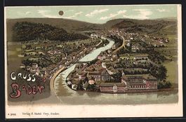 Litho Baden, Totalansicht aus der Vogels