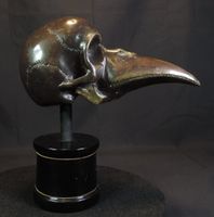 Einzigartige Bronze, Pestdoktor Schädel Figur