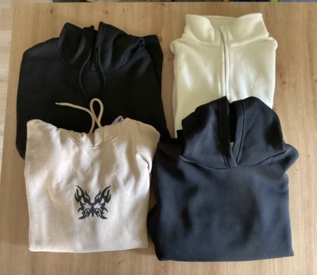 Kleiderpaket-3 Hoody+1 Steh-Kragen Pullover,M /LETZTE CHANCE