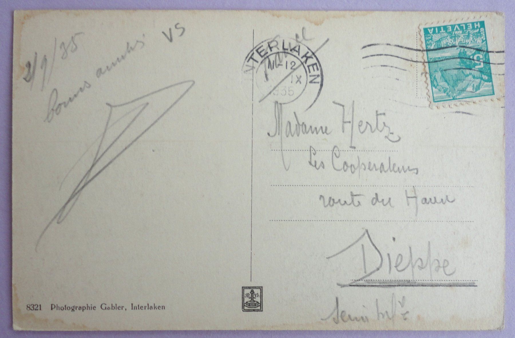 Cartoline postali: Interlaken - Die Jungfrau – Difettoso da Fétigny venduto da Billy2miny 1