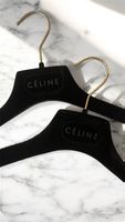 Céline Samt Kleiderbügel Set schwarz gold Luxus Selten