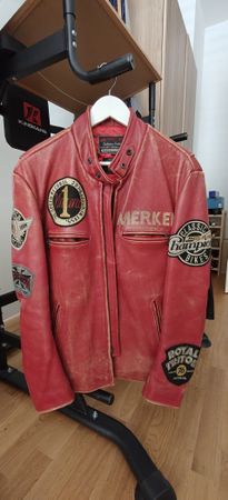 Rider's thick leather jacket