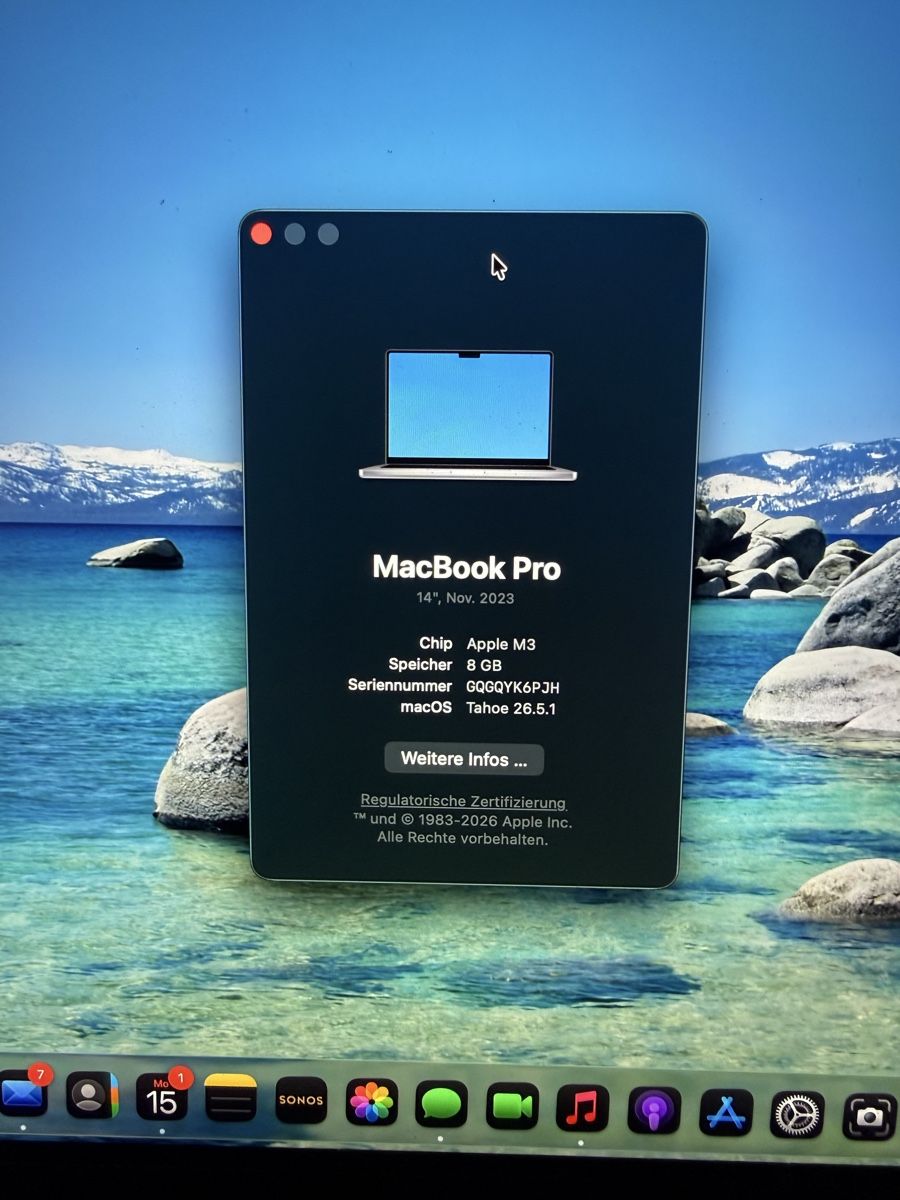 Apple Notebook: MacBook Pro 14" M3 Chip 8GB 512GB SSD | 2023 – Usato da Uitikon Waldegg venduto da amf46 8
