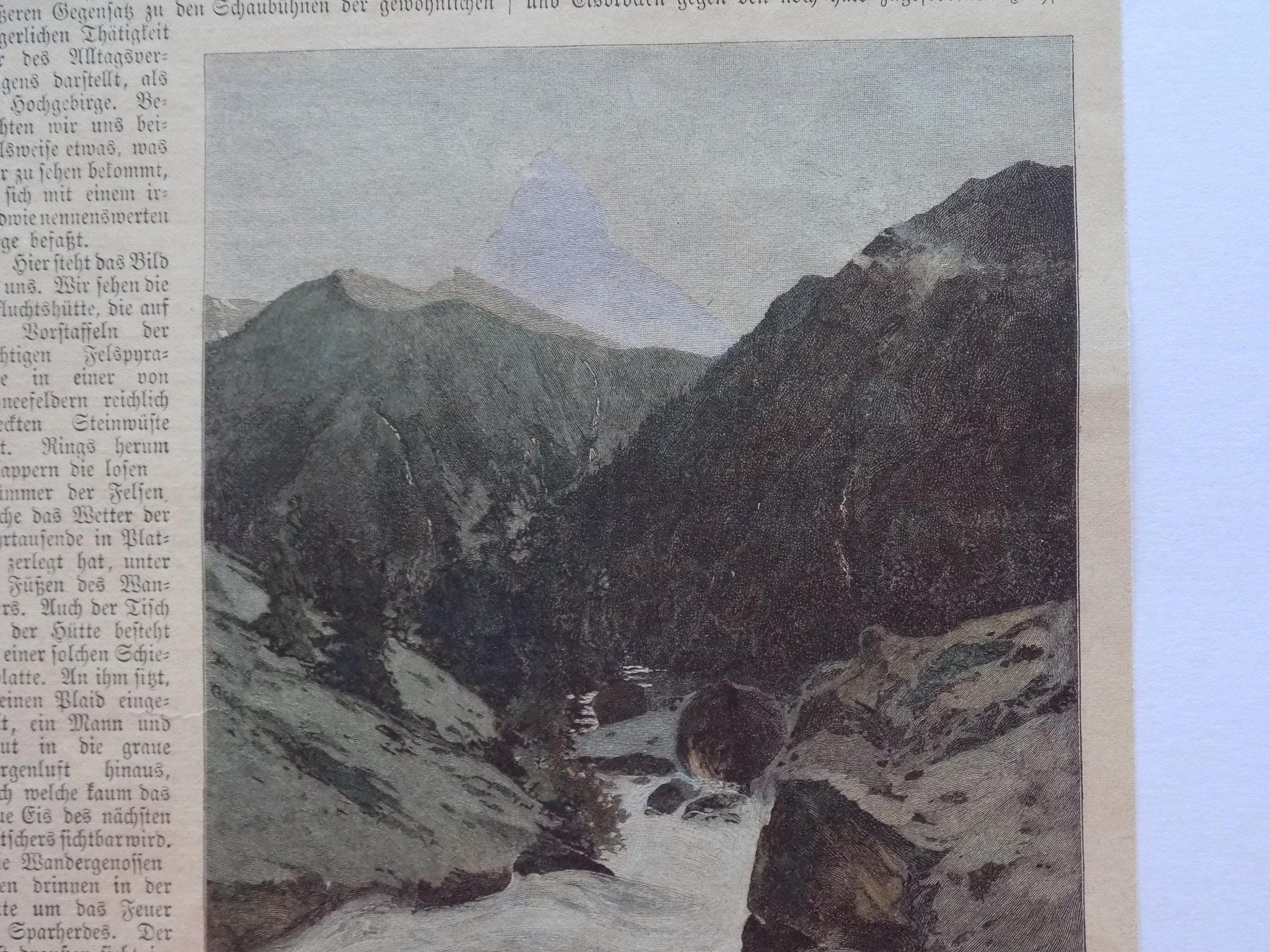 Incisioni: Matterhorn kolorierte Xylographie – Usato da Risch venduto da Antikfee 3