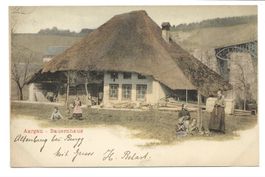 Aargau - Bauernhaus mit Strohdach - Familie - Brugg 1900