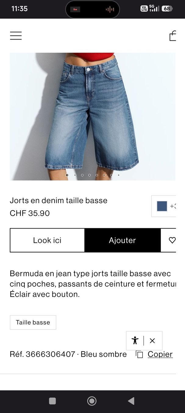 Pull&Bear Jeans: Bermuda Pull&Bear bleu denim taille basse taille 46 – Nuovo (secondo la descrizione) da Neuchâtel venduto da sis_2wcq