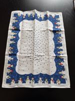 Lustiges Winter Geschirrtuch mit Schneemänner, Halbleinen