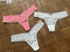 NEU Vicotria‘s Secret VS 3x The Lacie Tanga weiss pink