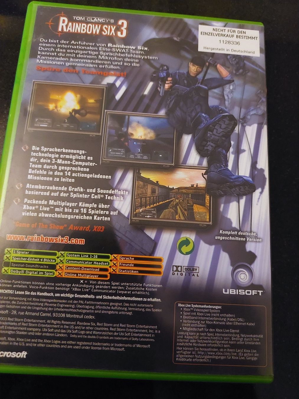 Microsoft Jeux: RAINBOW SIX 3 (PAL) - XBOX – D'occasion à Spiegel b. Bern par Natix 1
