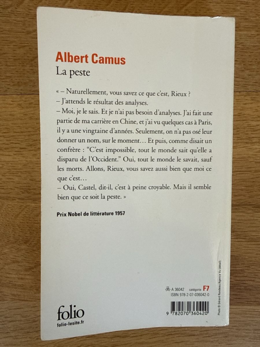 Libri: La Peste von Albert Camus Folio – Usato da Gränichen venduto da cat_lady 1