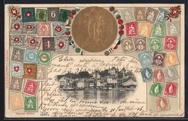 Nyon, Uferpartie, Tell-Denkmal mit Brief