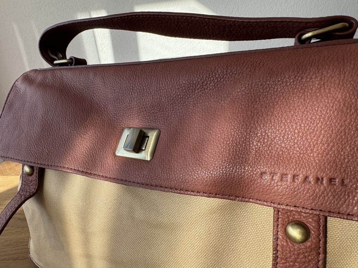 Borse: Stefanel Ledertasche mit Canvas - NEU! mit Staubbeutel – Nuovo (secondo la descrizione) da Flawil venduto da prodigio 4