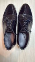 Stylish Black Lacquered Leather Shoes, Size 42, Great Deal!