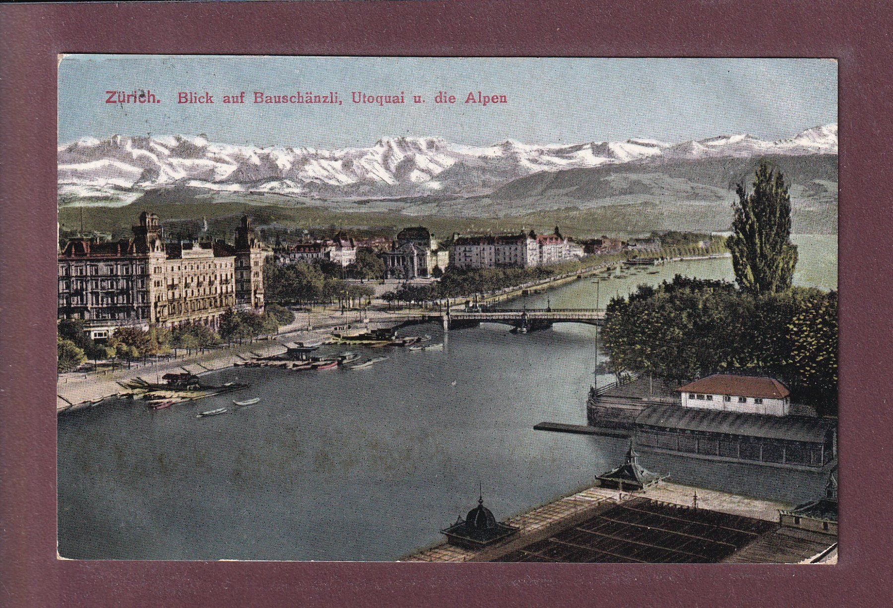 Cartes postales: ZÜRICH - Bauschänzli - Utoquai - 1920 – D'occasion à Pully par nicecards