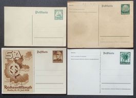 DEUTSCHES REICH: 4 Ganzsachen * aus 1912–1940