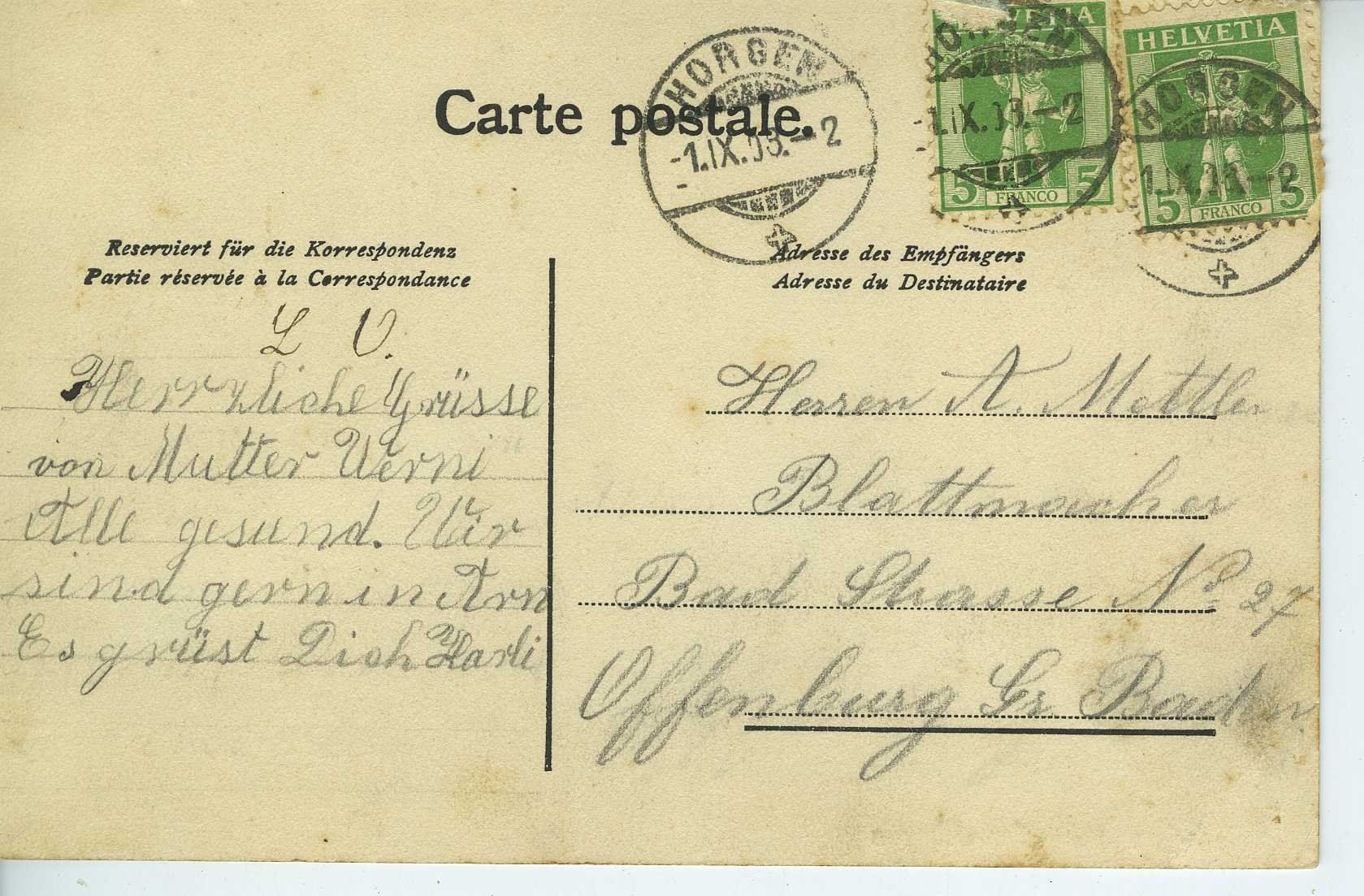 Cartoline postali: Horgen - Arn-Horgen – Usato da Schleitheim venduto da Pmschlaate 1