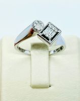 Weiß Gold Damen Ring mit 040 Ct Brillanten NEU