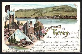 Litho Vevey, Rue d'Italie, Le Château, 