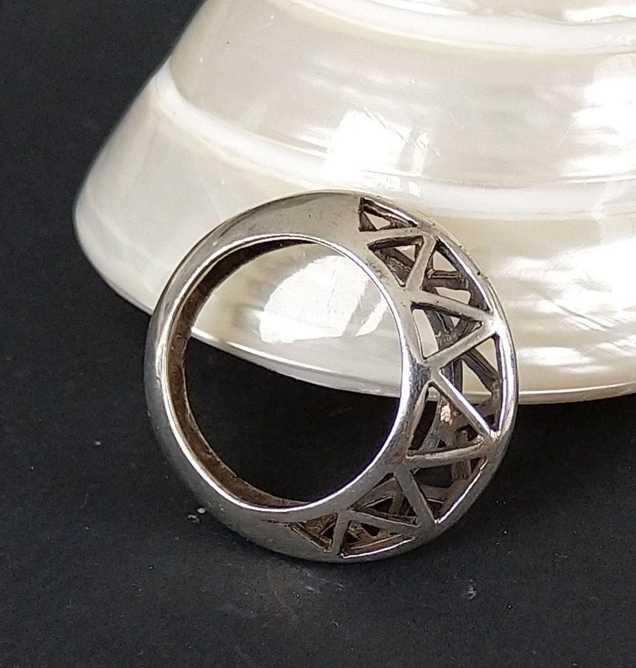 Bagues: MODERNER RING IN 925 SILBER – D'occasion à Romanshorn par BoutiqueA 5